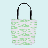 Marblehead SeaPrints Tote Bag - Rope Print - Pastel Green