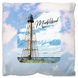 Marblehead Lighthouse, Color Sketch - Outdoor Pillow