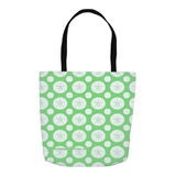 Marblehead SeaPrints Tote Bag - Sand Dollar Print v2 - Pastel Green