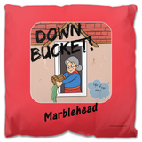 Down Bucket Marblehead Red Bckgrnd - Outdoor Pillow
