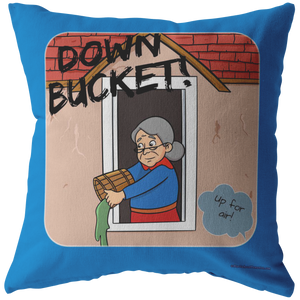 Down Bucket - Up for Air Pillow - Blue Bckgrnd