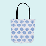 Marblehead SeaPrints Tote Bag - Scallop Shell Print - Pastel Blue