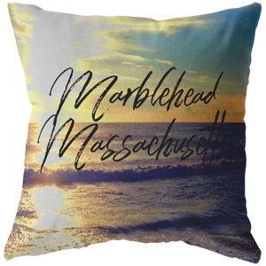 Marblehead Massachusetts, Sun & Waves Pillow