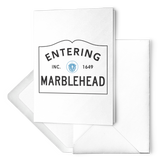 Marblehead - Entering Marblehead sign 7x5 Note Card v2