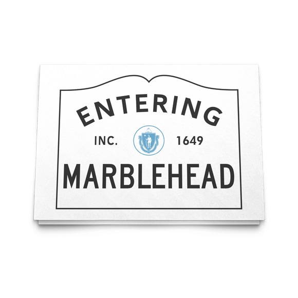 Marblehead - Entering Marblehead sign 5x7 Note Card v2