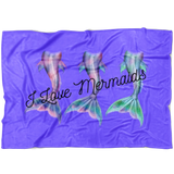 I Love Mermaids Fleece Blanket
