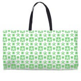 Marblehead SeaPrints Weekender Tote - Starfish Print v2, Pastel Green