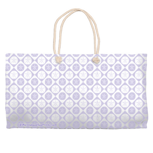 Marblehead SeaPrints Weekender Tote - Sand Dollar Print v1, Light Periwinkle