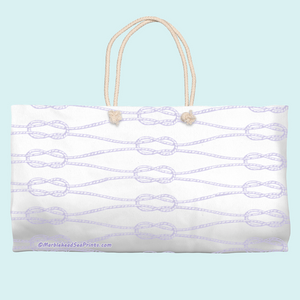 Marblehead SeaPrints Weekender Tote - Rope Print, Lt Periwinkle, 24" x 13"