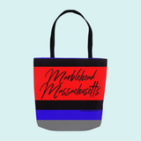 Marblehead Massachusetts, Red-Blk - Tote Bag