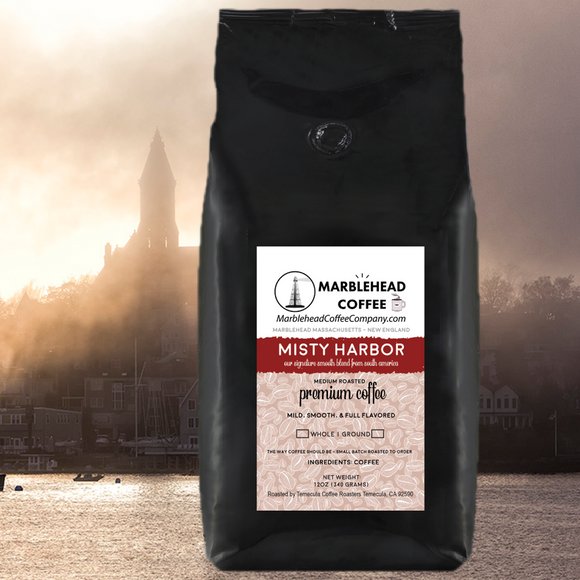 Misty Harbor Breakfast Blend - Our signature smooth blend. Hand selected specialty grade Arabica beans from South America. (Medium Roast)    FRESH ROASTED TO ORDER & SHIPPED FREE TO YOUR DOOR!