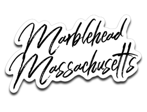 Marblehead Massachusetts Blk Script - Decal