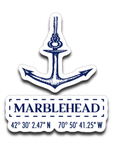 Marblehead Anchor Latitude-Longitude Decal