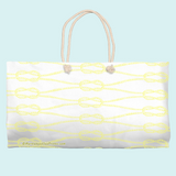 Marblehead SeaPrints Weekender Tote - Rope Print, Pastel Yellow, 24" x 13"