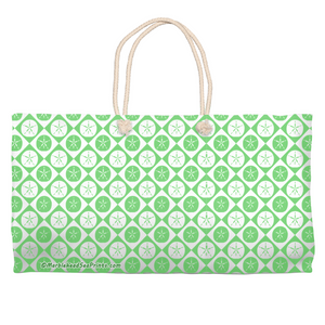 Marblehead SeaPrints Weekender Tote - Sand Dollar Print v1, Pastel Green