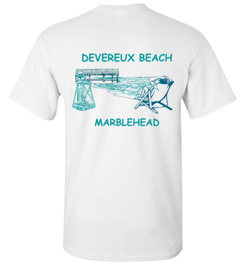 Devereux Beach, Marblehead v3 - T-Shirt (FRONT LEFT & BACK PRINT) Gildan