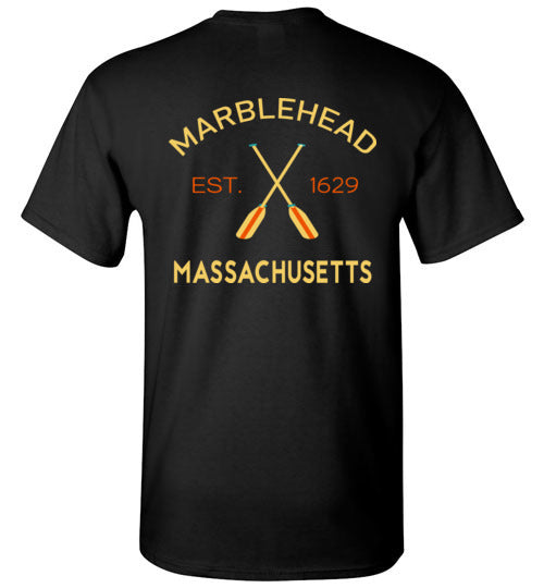Marblehead, Est. 1629 with Oars - T-Shirt (FRONT LEFT & BACK PRINT) - Gildan