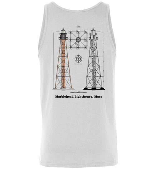 Marblehead Lighthouse Plan -Unisex Tank Top (FRONT LEFT & BACK PRINT) by Canvas