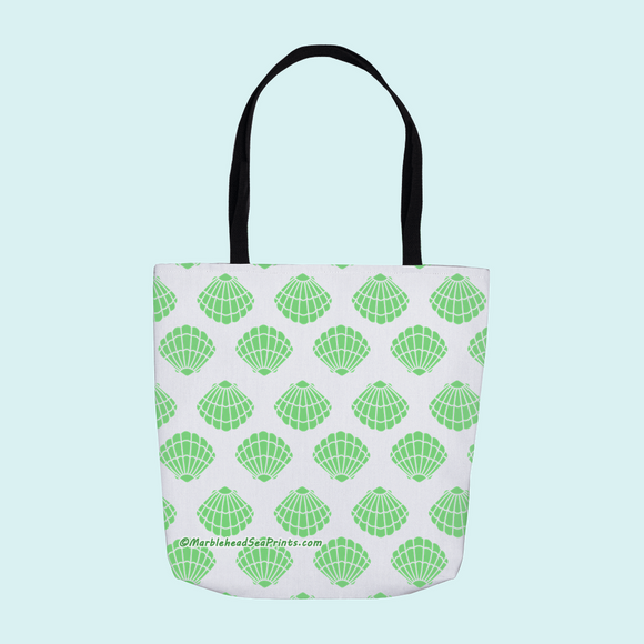 Shell Tote Handbags Green, Green Pattern Shell Bag