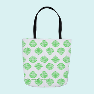 Marblehead SeaPrints Tote Bag - Scallop Shell print - Pastel Green