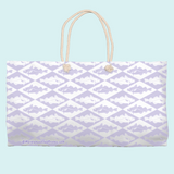 Marblehead SeaPrints Weekender Tote - Codfish Print, Lt Periwinkle, 24" x 13"