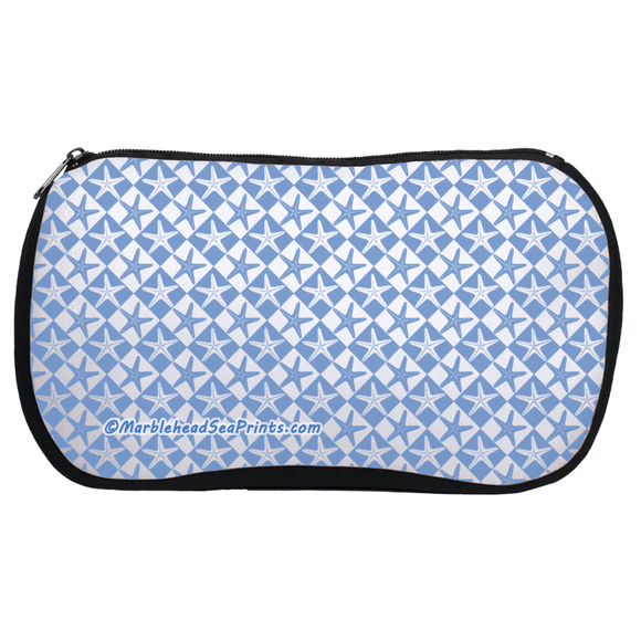 Marblehead SeaPrints Cosmetic Bag - Starfish Print v1 - Pastel Blue