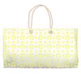 Marblehead SeaPrints Weekender Tote - Starfish Print v2, Pastel Yellow