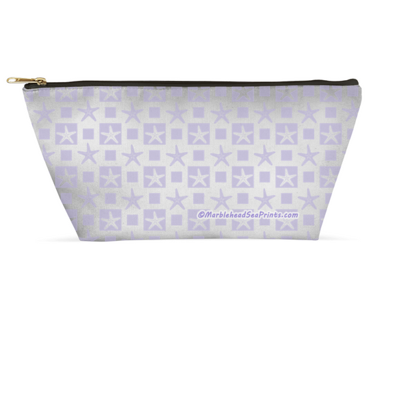 Marblehead SeaPrints Accessory Pouch - Starfish Print v2 - Light Periwinkle