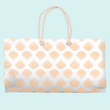 Marblehead SeaPrints Weekender Tote - Scallop Shell Print, Deep Peach, 24" x 13"