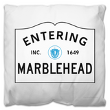 Entering Marblehead Sign - Outdoor Pillow