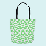 Marblehead SeaPrints Tote Bag - Codfish Print - Pastel Green