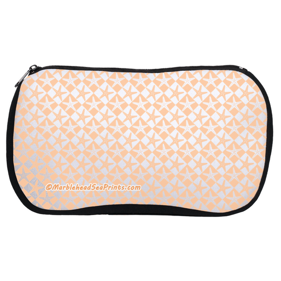 Marblehead SeaPrints Cosmetic Bag - Starfish Print v1 - Deep Peach