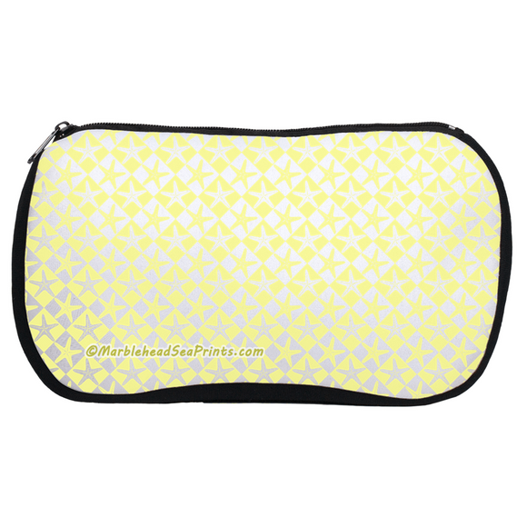 Marblehead SeaPrints Cosmetic Bag - Starfish Print v1 - Pastel Yellow