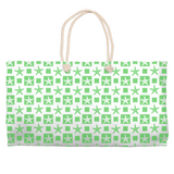 Marblehead SeaPrints Weekender Tote - Starfish Print v2, Pastel Green