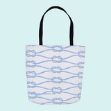 Marblehead SeaPrints Tote Bag - Rope Print - Pastel Blue