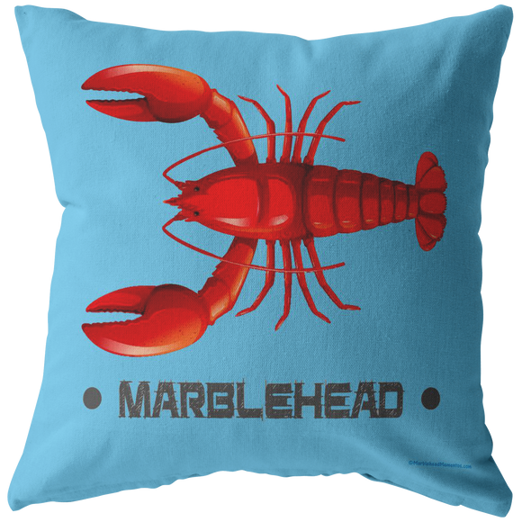 Lobster Marblehead Pillow - Blue Bckgrnd