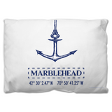 Marblehead Anchor Lat-Lon - Outdoor Pillow