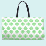 Marblehead SeaPrints Weekender Tote - Scallop Shell Print, Pastel Green, 24" x 13"