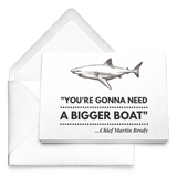 JAWS - Need a Bigger Boat - 5x7 Note Cards With Envelopes