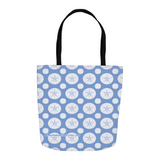 Marblehead SeaPrints Tote Bag - Sand Dollar Print v2 - Pastel Blue