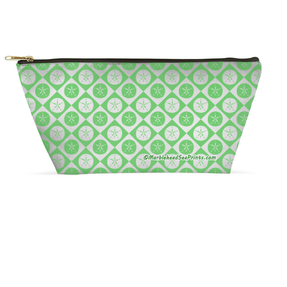 Marblehead SeaPrints Accessory Pouch - Sand Dollar Print v1 - Pastel Green