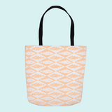 Marblehead SeaPrints Tote Bag - Codfish Print - Deep Peach