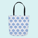 Marblehead SeaPrints Tote Bag - Scallop Shell Print - Pastel Blue