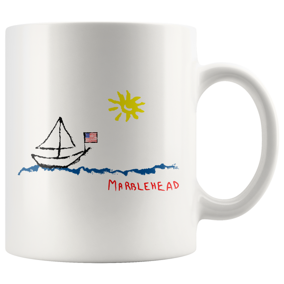 Marblehead - Sailboat & Sun Sketch Mug