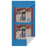 Down Bucket Cartoon 2 image - Beach Towel - Blue Bckgrnd