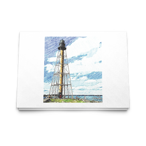 Marblehead - Lighthouse Sketch Color 5x7 Note Card