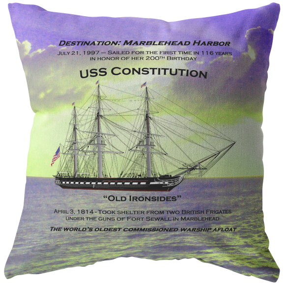 Destination Marblehead - USS Constitution Pillow