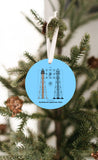 Marblehead Lighthouse Plan Ornament, Blue Background - Get 50% OFF When you By 10 or more! Mix & Match! GREAT GIFT IDEA!