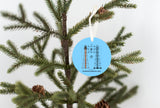 Marblehead Lighthouse Plan Ornament, Blue Background - Get 50% OFF When you By 10 or more! Mix & Match! GREAT GIFT IDEA!