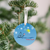 Marblehead - Sailboat & Sun Sketch, Christmas Ornament - Get 50% OFF when you buy 10 or more! MIX & MATCH!